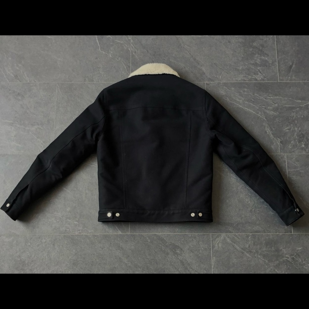 Sandro Black Shearling Jacket Size Small - image 2